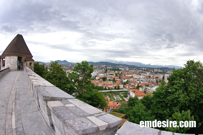 クロアチア・スロベニア風景写真＠リブリャーナ城からの景色【魚眼】